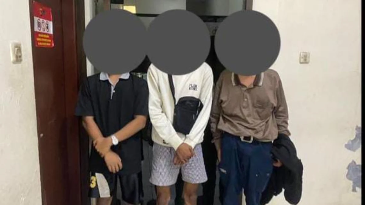 3 pelaku tawuran yang berhasil diamankan oleh Polsek Cibinong.