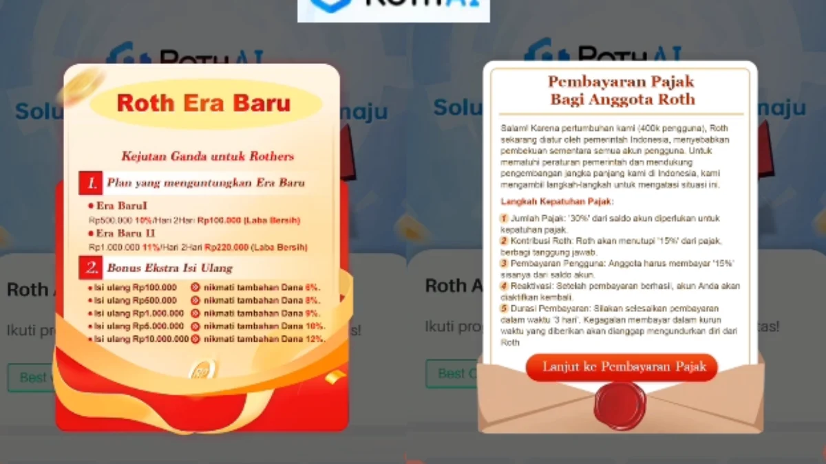 Event Roth Pro Terbaru! Bukti Aplikasi Sebentar Lagi Akan Scam!