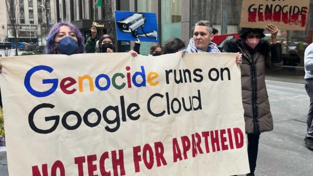 Tolak Membangun Teknologi Bekerja Sama dengan Israel Dukung Genosida, Insiyur Google Dipecat Komunitas No Tech For Apartheid (instagram: notechforaparthied)