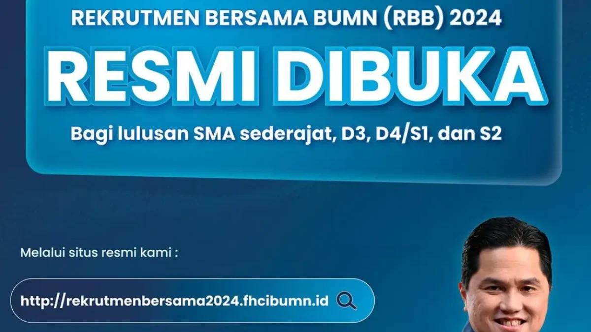 Pendaftaran Rekrutmen Bersama BUMN 2024 Resmi Dibuka, Daftar di Link rekrutmenbersama2024.fchibumn.id