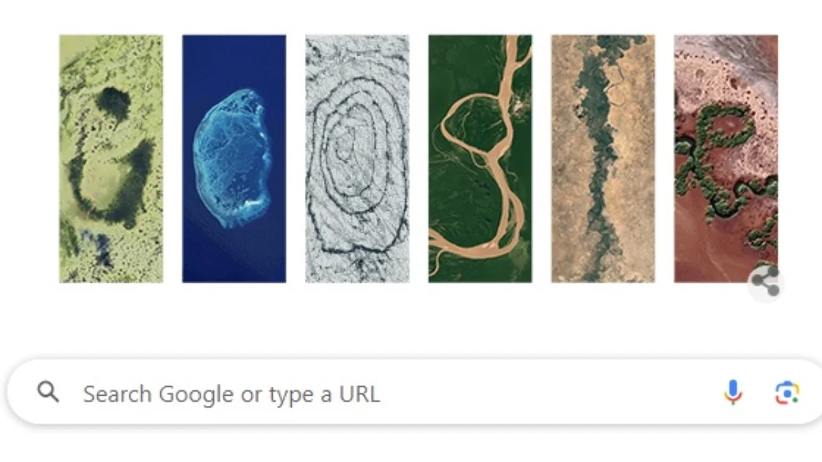 Penampakan Google Doodle hari ini yang memperingati hari bumi.