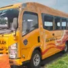 Bus Sekolah bertuliskan Kementerian Perhubungan mengalami laka lantas di Tol Purbaleunyi KM 147 Jalur B, Kabupaten Bandung. (Istimewa)