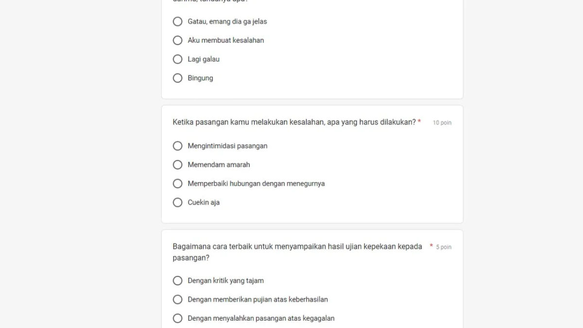 Link Tes Kepekaan Google Form, Ada 12 Soal Terbaru!