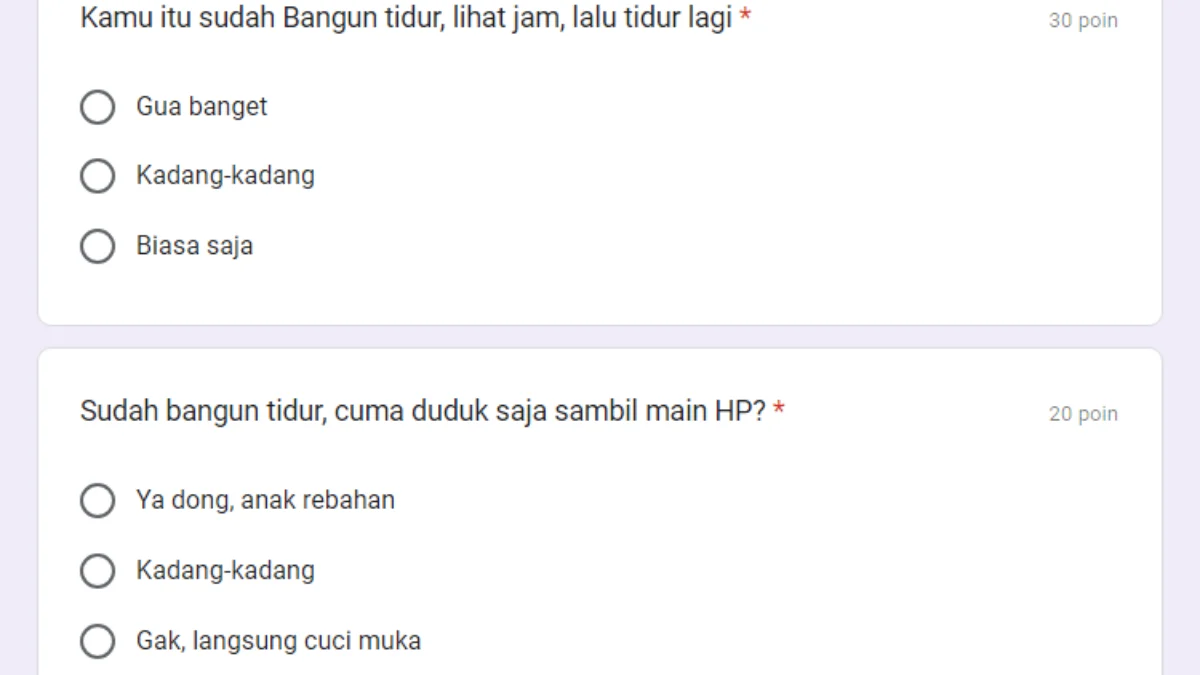 Link Tes Ujian Pemalas Google Form Gratis, Seberapa Tinggi Tingkat Kemalasamu?