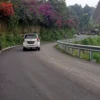 Penampakan jalan alternatif Puncak di Kecamatan Megamendung, Kabupaten Bogor.