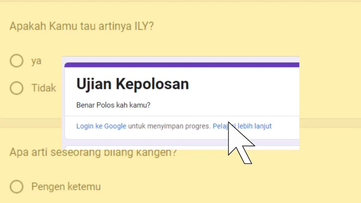 Link Tes Ujian Kepolosan Google Form/ Tangkap Layar Google Form