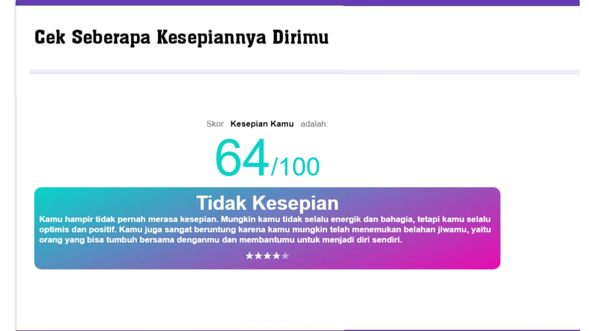 Link Tes Ujian Kesepian, Cek Seberapa Kesepian kah Dirimu?