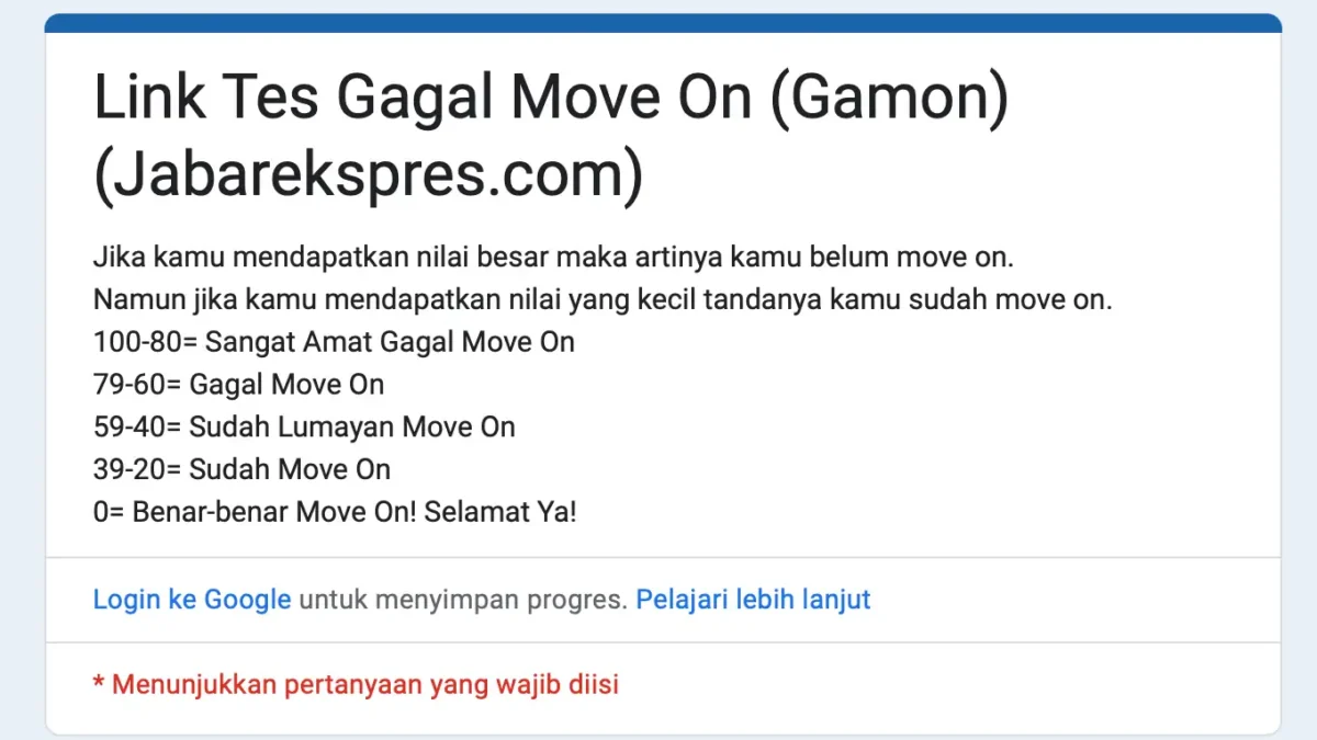 Link Tes Ujian GAMON (Gagal Move on), Apakah Kamu Masih Suka Stalking Mantan?