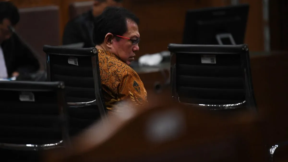 Hasbi Hasan terdakwa kasus dugaan suap dan gratifikasi pengurusan perkara di Mahkamah Agung (MA)