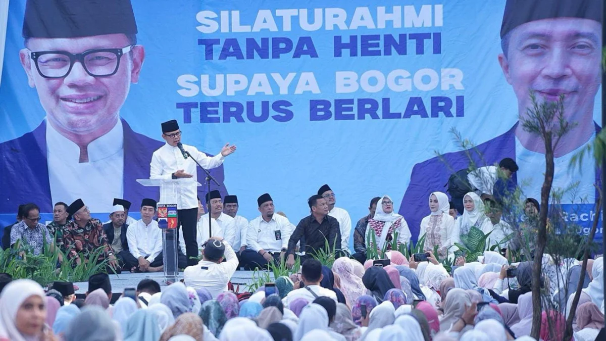 Wali Kota Bogor, Bima Arya dalam momen Halal Bihalal yang digelar Pemerintah Kota Bogor, Selasa (16/4). (Yudha Prananda / Kabar Ekspres)