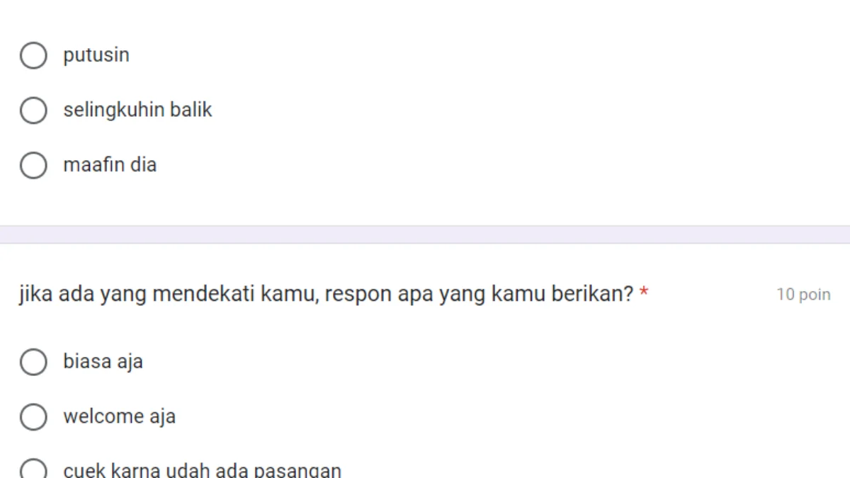 Link Tes Ujian Kesetiaan Google Form/ Tangkap Layar Google Form