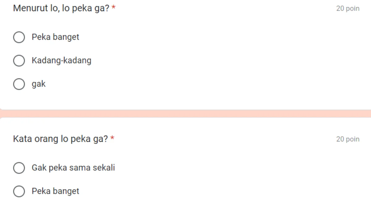 Link Ujian Kepekaan Viral Online dan Gratis 2024/ Tangkap Layar Google Form