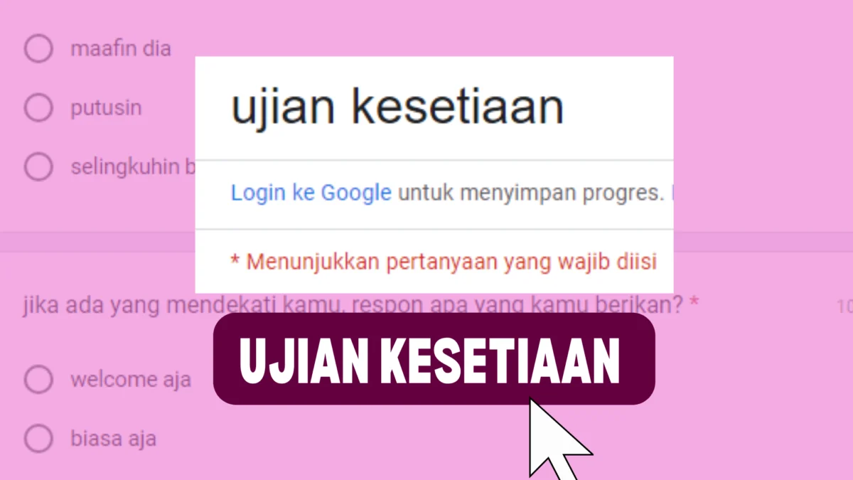 Link Ujian Kesetiaan Google Form 2024/ Tangkap Layar Google Form