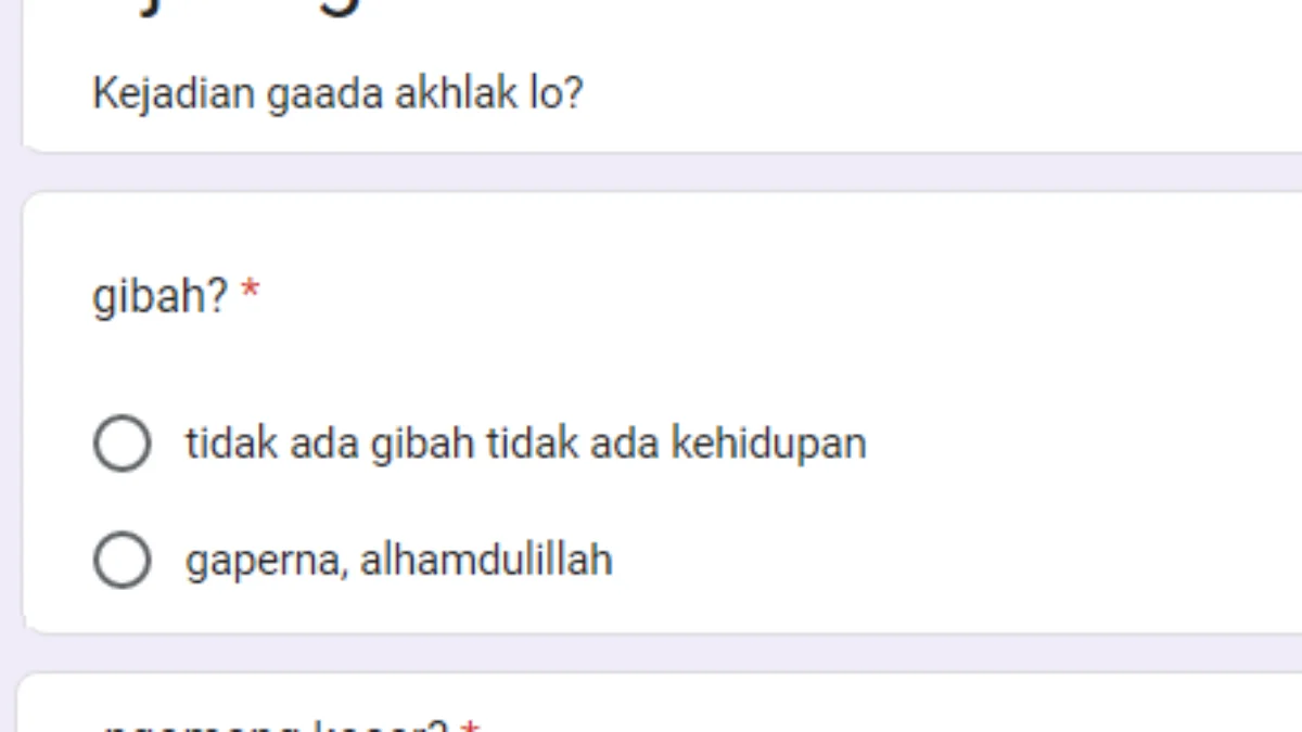 Link Tes Ujian Gaada Akhlak Terbaru Google Form DISINI Gratis