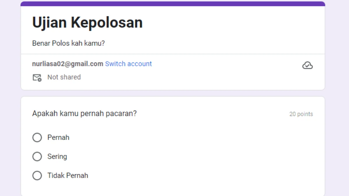 Link Tes Ujian Kepolosan via Google Form Gratis, Segera Coba Disini! Link Tes Ujian Kepolosan via Google Form Gratis, Segera Coba Disini!