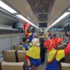 Ilustrasi: Suasana di dalam kereta api KAI.