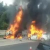 Laka lantas di Tol Japek KM 58, Senin (8/4) pagi.