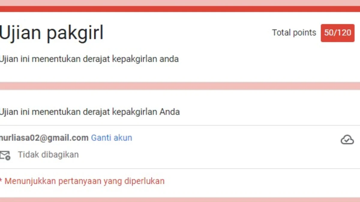 Link Ujian Pick Me Girl atau Pakgirl Google Form DISINI Gratis