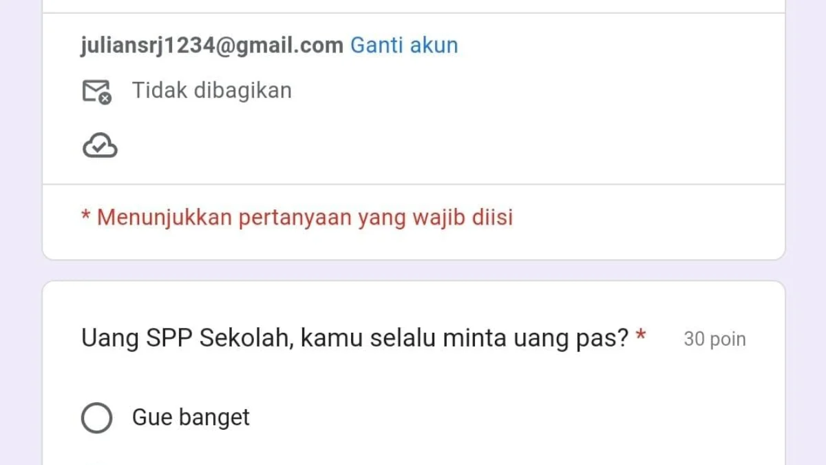 Link Tes Ujian Seberapa Jujur Kamu Docs Google Form Gratis DISINI