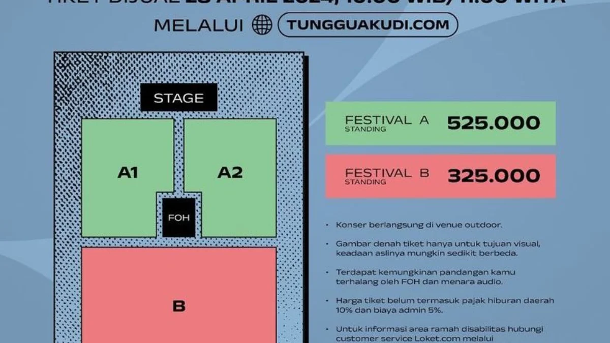 Denah & Harga Tiket Konser Sheila on 7 “TUNGGU AKU DI” Makassar Denah & Harga Tiket Konser Sheila on 7 “TUNGGU AKU DI” Makassar (Instagram @antara.suara)