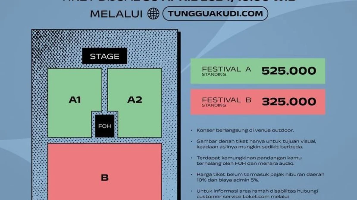 Denah & Harga Tiket Konser Sheila on 7 “TUNGGU AKU DI” Medan Denah & Harga Tiket Konser Sheila on 7 “TUNGGU AKU DI” Medan (Instagram @antara.suara)