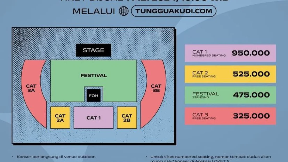Denah & Harga Tiket Konser Sheila on 7 “TUNGGU AKU DI” Bandung (Instagram @antara.suara)