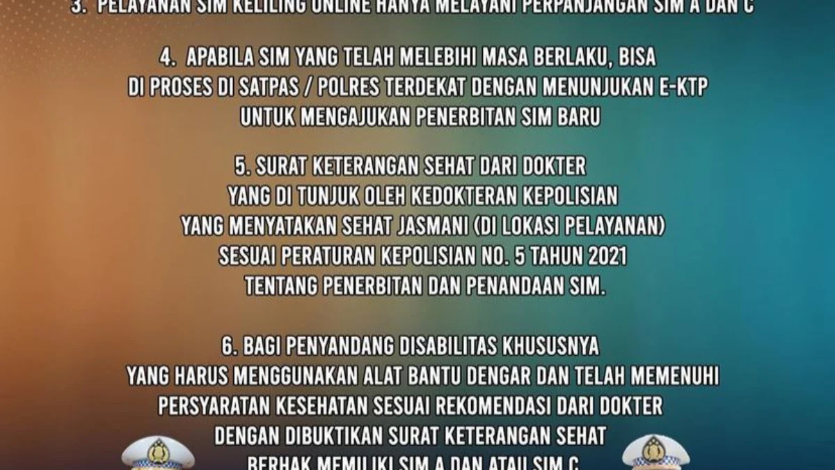 Jadwal SIM Keliling Kota Bandung di Dua Titik Pelayanan (Instagram: @simrestabesbdg1)