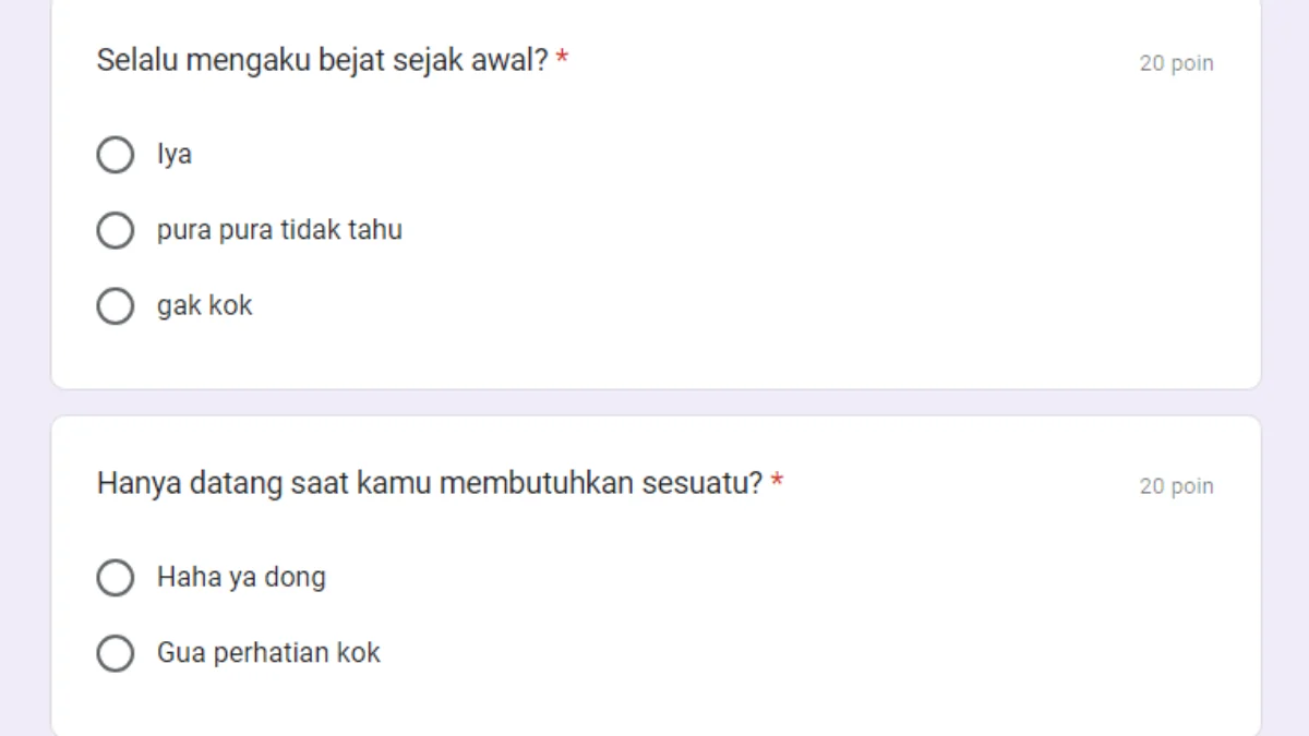 Link Ujian FAKBOY Google Form Gratis Disini, Tes Seberapa Fakboy Kamu Dimata Cewe