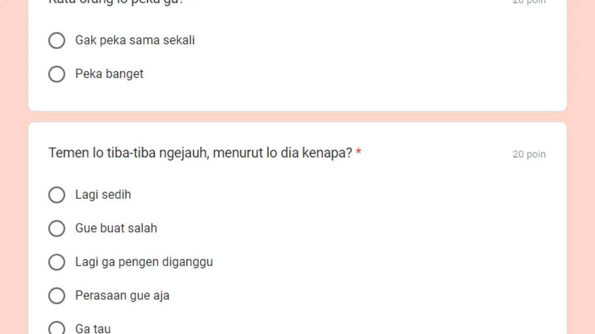 Sedang Viral di TikTok Begini Cara Main Link Tes Ujian Kepekaan Google Form