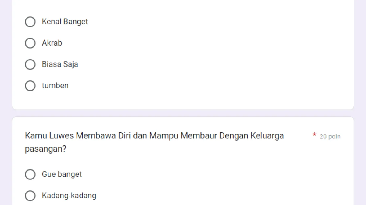 Uji Kesiapanmu Jadi Calon Menantu Melalui Link Tes Ujian Google Form Gratis Disini