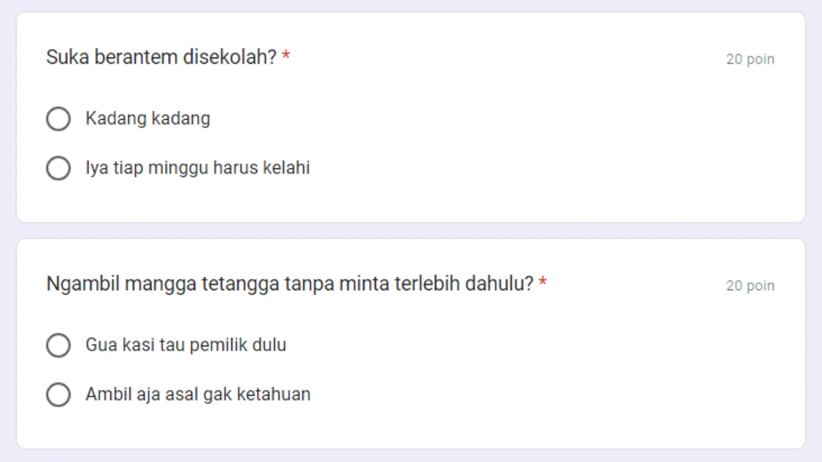 Uji Tingkat Kenakalanmu dengan Link Tes Nakal Google Form Gratis DISINI