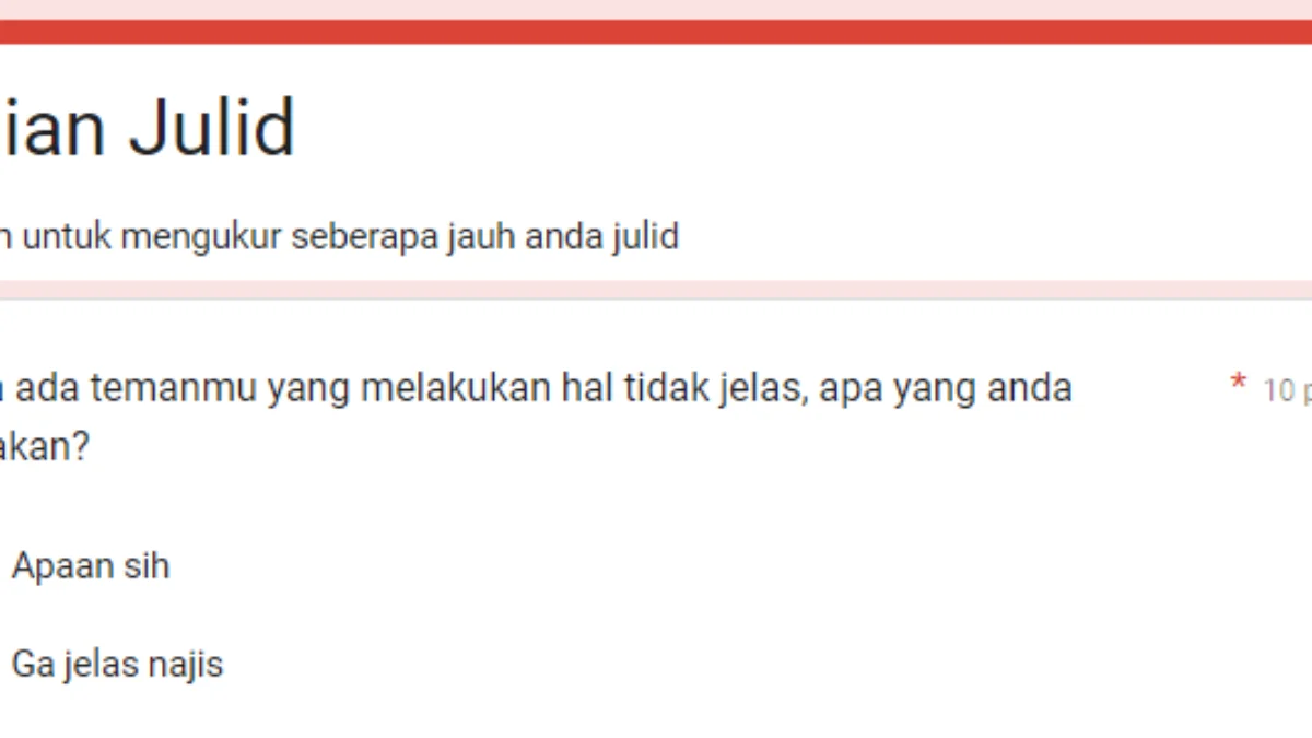 LINK Tes Ujian Julid Viral Google Form 2024 DISINI Gratis