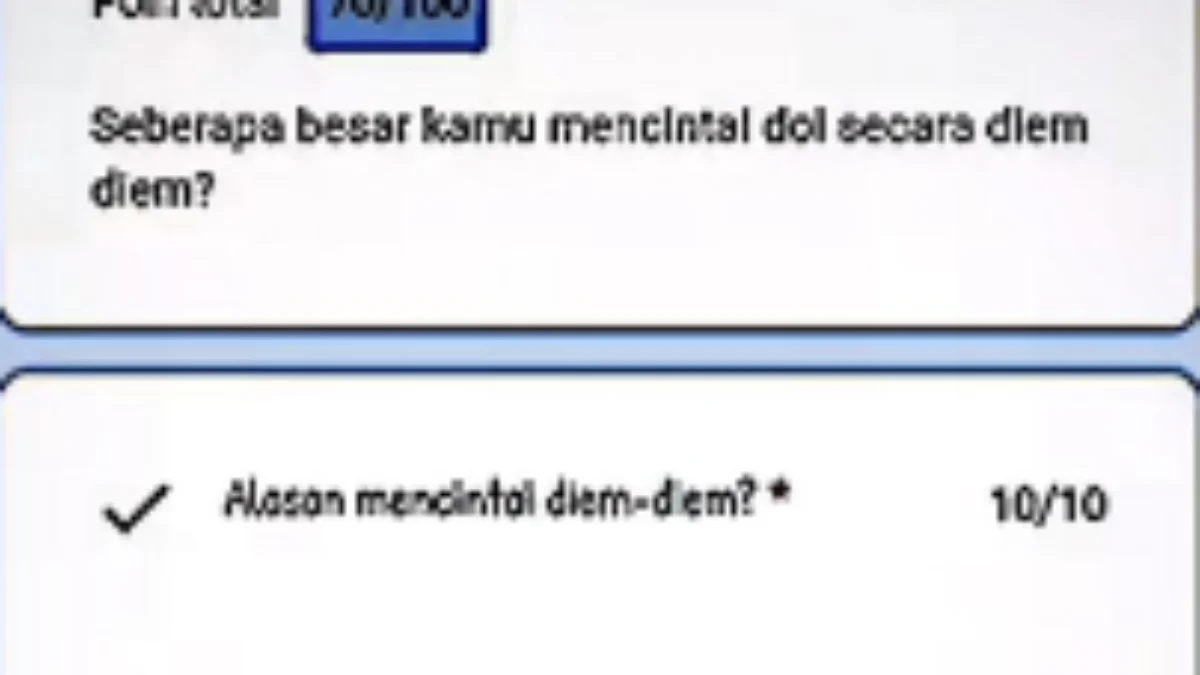 Link Ujian Mencintai Diam Diam, Seberapa Jauh Kamu Suka Doi? Temukan Jawabannya di Sini Link Ujian Mencintai Diam Diam, Seberapa Jauh Kamu Suka Doi? Temukan Jawabannya di Sini