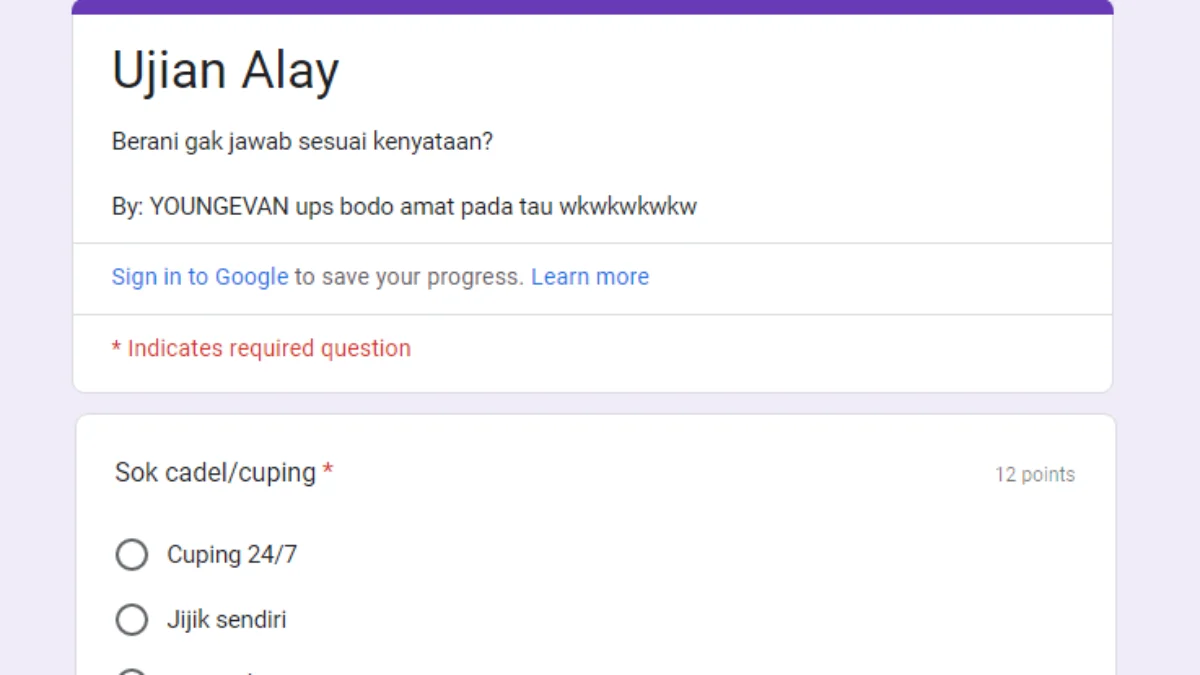 Link Tes Alay Google Docs Gratis! Seberapa Norak Kamu?