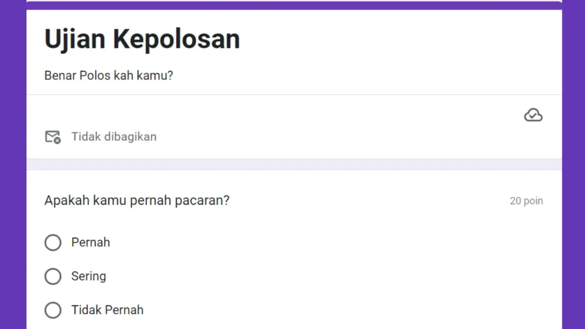 LINK Tes Kepolosan Terbaru Format Google Form, Emang Boleh Sepolos Itu?