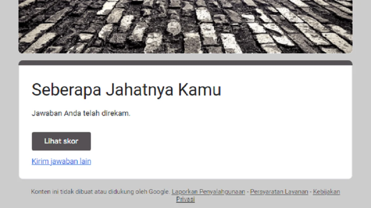 Link Tes Kejahatan Google Form 2024, Berapa Tingkat Jahatmu?