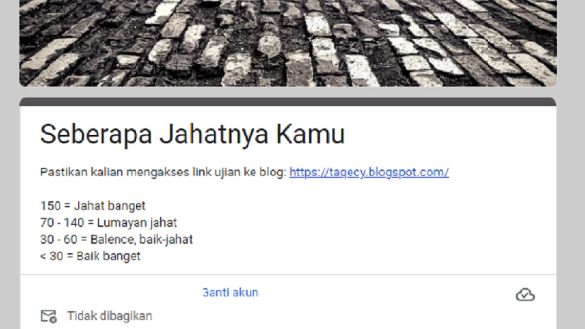 Viral! Link Tes Kejahatan 2024, Seberapa Jahatkah Anda?