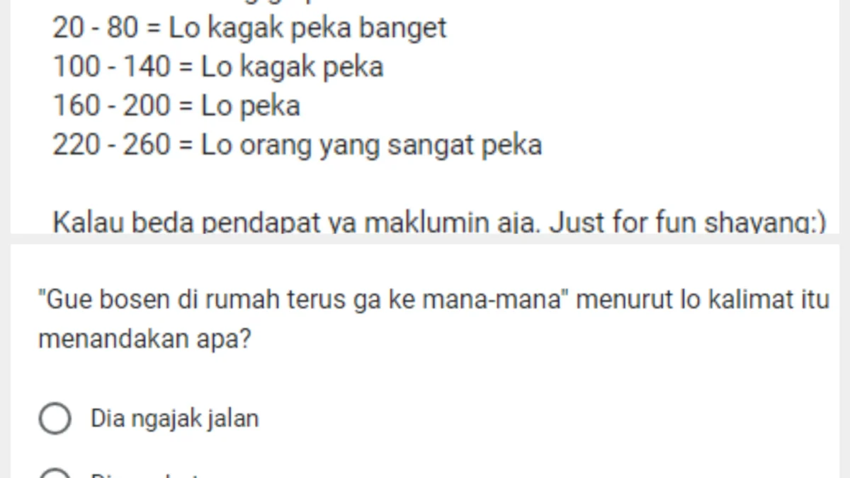 Cara Ujian Kepekaan Viral di TikTok melalui Google Form/ Kolase Google Form