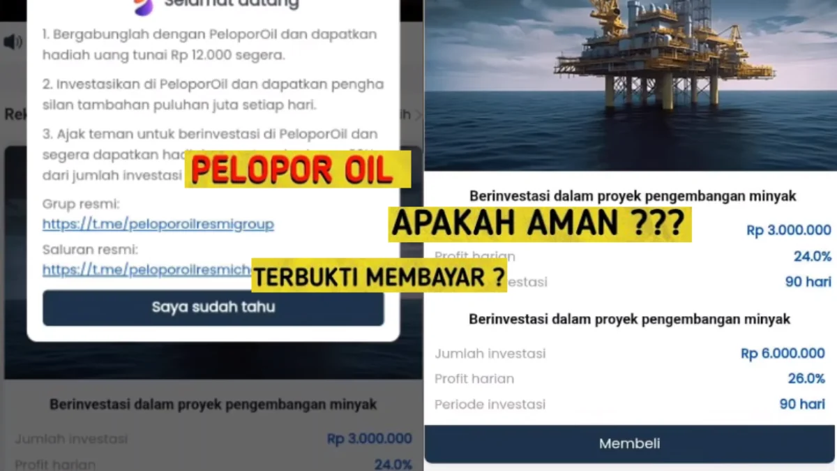 Aplikasi Investasi Pelopor Oil Penghasil Uang yang Diduga Scam, Cek Faktanya
