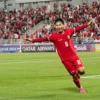 Witan Sulaeman saat selebrasi mencetak gol sejarah bagi Timnas Indonesia (PSSI)