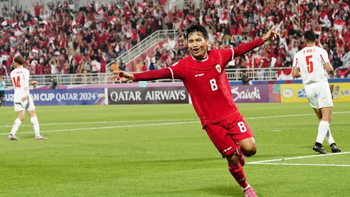 Witan Sulaeman saat selebrasi mencetak gol sejarah bagi Timnas Indonesia (PSSI)