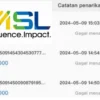 Aplikasi MSL yang kini mulai sering gagal penarikan atau WD.