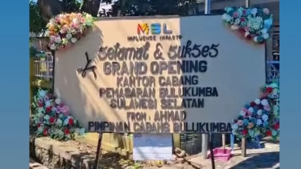 Karangan bunga peresmian kantor baru MSL di Bulukumba. (Facebook MSL Indonesia)