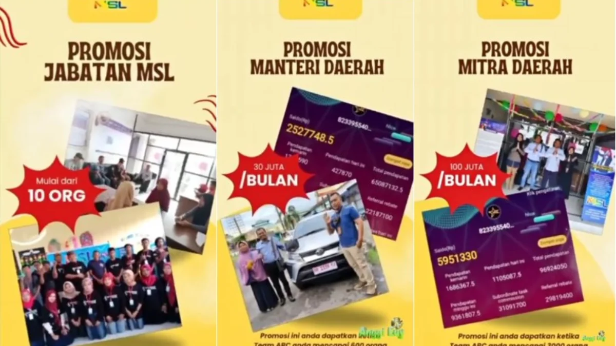 Promosi Jabatan Aplikasi Penghasil uang MSL