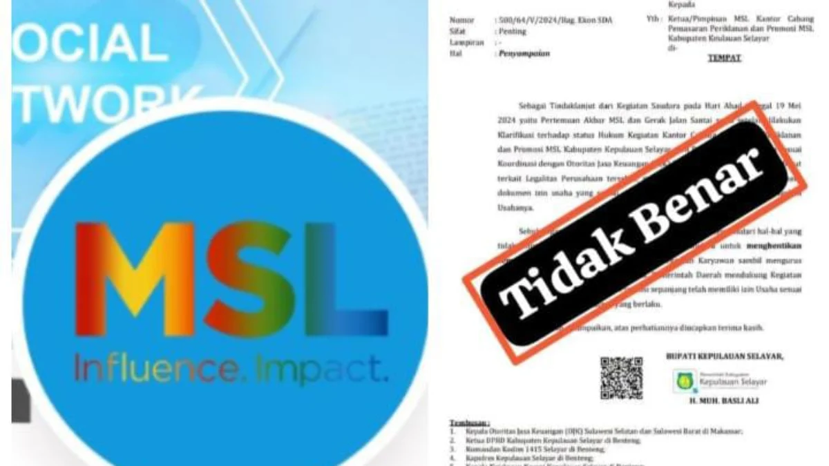 Aplikasi MSL yang membantah surat Bupati Kepulauan Selayar.