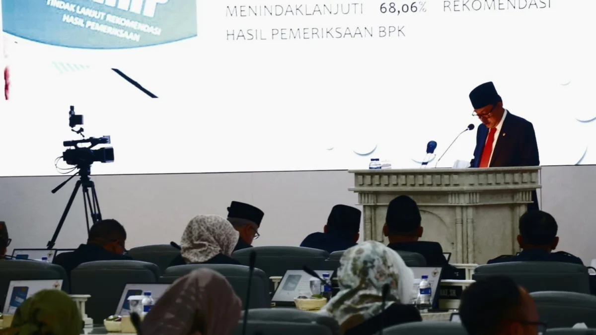 Anggota V BPK RI Ahmadi Noor Supit, menyampaikan progres TLRHP Pemprov Jabar. (Ist)