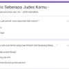 Link Ujian Kejudesan Docs Google Form Gratis DISINI Tes Seberapa Judes Kamu