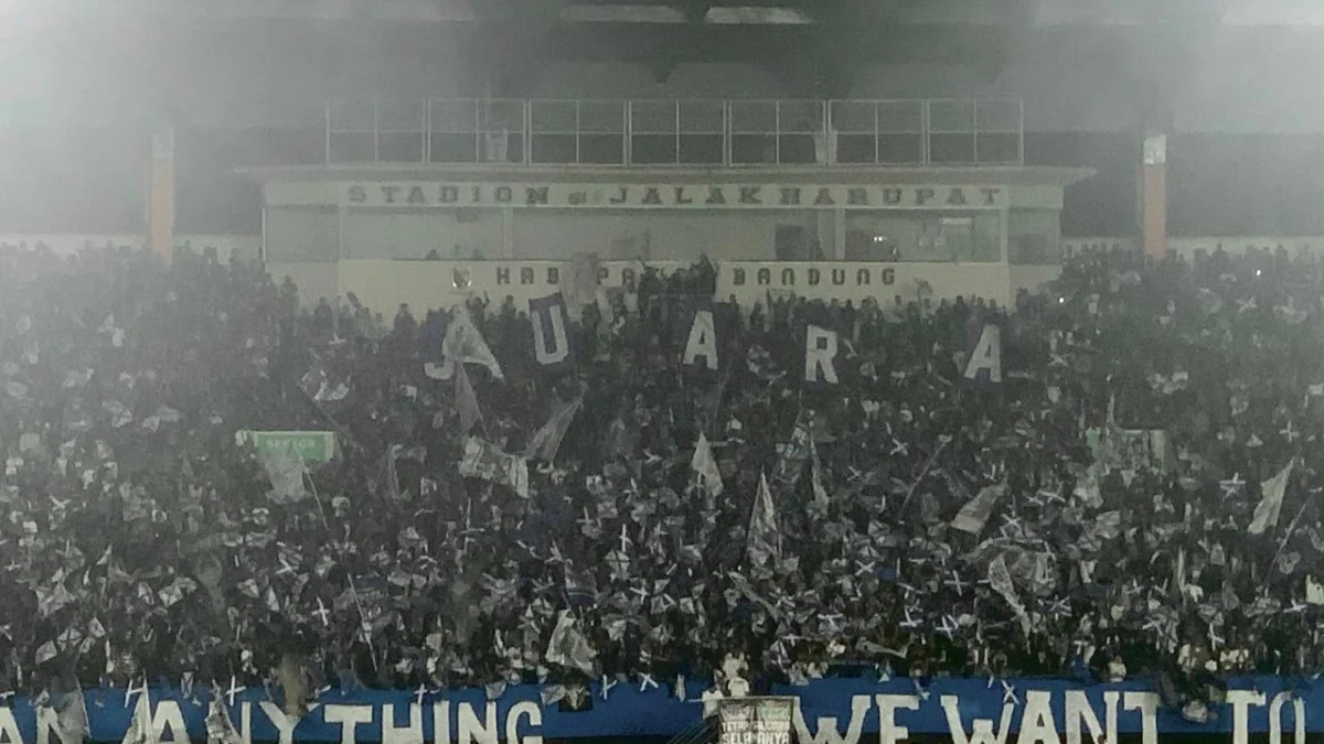 Selangkah lagi, Persib bakal menjadi kampiun Championship Series Liga 1 2023/2024. (Sadam Husen Soleh Ramdhani / JE)