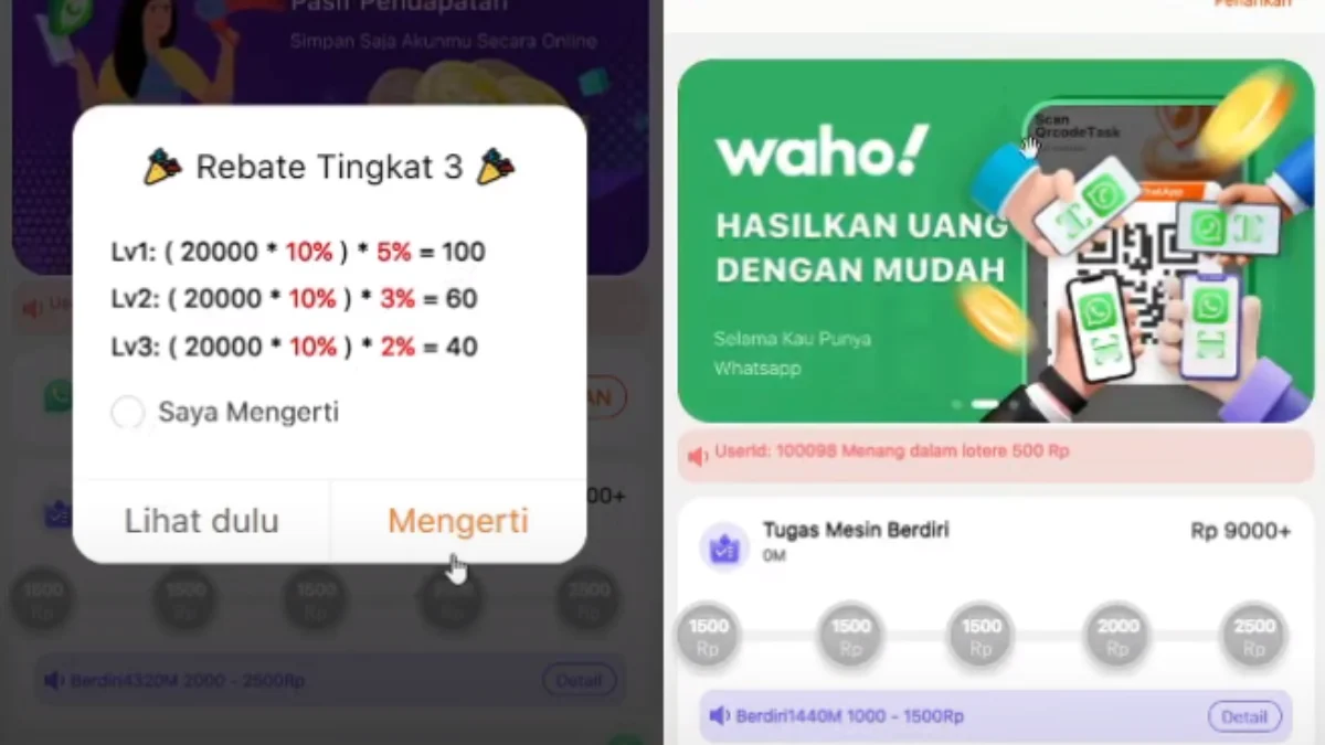 Aplikasi Penghasil Uang WAHO Terbukti Membayar atau Jerat Penipuan?