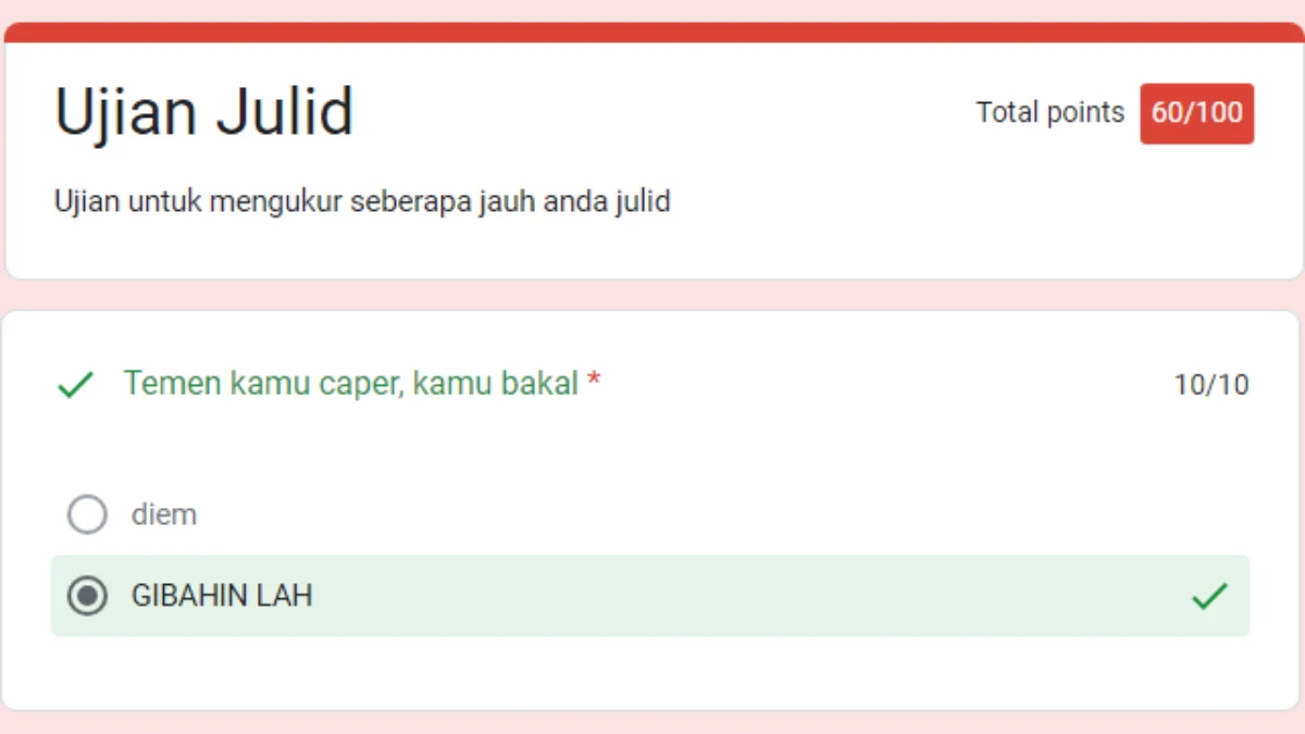 LINK Ujian Julid Google Form Gratis yang Lagi Viral DISINI, Cek Skor Seberapa Julid Kamu Saat Ini